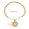 Bracelets à maillons ZHINI Design réglable, chaîne de perles en or, pendentif Simple et charmant en forme de cœur pour femmes, bijoux de luxe en strass