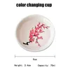 Ciotole Magic Sakura Sake Cup Cambia colore con acqua fredda / Vedi fiori di ciliegio sbocciano magicamente Ciotola da tè