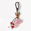 Keychains Little Fish Charms Keychain Natural Chalcedony Car Pendant Key Ring Holder For Women Bag Male Female Ornaments