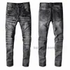 Balmianss Mens Designer Jeans Distressed Black Ripped Biker Slim Fit Motorcycle Bikers Denim For Men s Fashion Mans Black Pants pour hommes