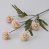 Dekorativa blommor 5 huvuden Silk Maskros blommor Boll Pompom Artificial Branch med gröna blad för hembröllopsdekorationer falska