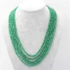 Pendentifs Style européen 5 rangées pierre naturelle Aventurine verte 2x4mm perles boulier collier de mariage bijoux accessoires 17-21.5 pouces Y671