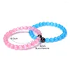 Charm armband rosa bl￥ opal par armband hematit magnetfas sughandstr￤ng kvinnor yoga smycken