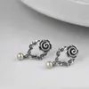 Stud Earrings BOCAI 2022 Real S925 Pure Silver Retro Thai For Women Fresh And Stylish Rose