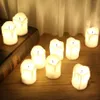Christmas Flameless LED Candle Lights Party Decoration Bright Battery Operated Tea Light with Realistic Flames Xmas Holiday Wedding Home Decor