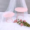 Bakeware Tools Pink Cake Stand Metal Dessert Table Tray Christmas Birthday Party Macaron Cupcake Rack For Wedding Gold