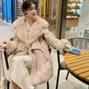 Damesbont 2022 winterjas voor vrouw lovertjes wollen mode zware industrie losse Koreaanse versie