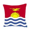 Funda de almohada con bandera de Kiribati, funda de almohada de satén cuadrada personalizada de poliéster de 40x40cm con cremallera invisible para decoración de sofá