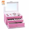 Storage Boxes Rowling Big Jewelry Box Velvet Glasses Bracelet Earrings 2 Drawers Exhibition Gift For Girls With Keys