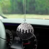 Decoraciones interiores Coche Bola colgante Espejo trasero Colgante Cristal Bling Rhinestone Metal Alta calidad