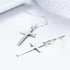 Fashion Solid 925 Sterling Silver Cross Drop Dangle Hook Earrings for Women Girls Jewelry Gift Pendientes Aros Oorbellen Orecchin7396333