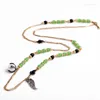 Pendant Necklaces Bulk Price Necklace Multilayer Green Long Crystals Beads Gold Color Chain For Women Classical Vintage Accessory