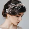 Headpieces Gold Leaves Crystal Rhinestone Bride Headband Hair Ornaments Women Flower Decorate Wedding Accessories