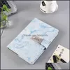Notepads A5 Marble Texture Notebook With Password Lock Leather Notepad Agenda Diary Planner School Stationery Gift Drop Delivery Off Dhiqw