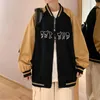 Männer Jacken 2022 Herbst Brief Drucken Baseball Patchwork Einzigartige Kontrast Jacke Für Männer Harajuku Streetwear Studenten Mantel Leichte