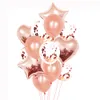 Julfestleveranser 14pcs18 tum aluminiumfilm Pearl Sequins Rose Gold Balloon Set Baby Party Decoration Holiday Layout