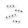 Baby Teethers Toys Teether 100Pcs/lot English Alphabet Beads BPA Free For DIY Teething Pacifier Chain Silicone Letter 221109