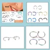 Neusringen Studs trendy neu ringen body piercing Jewellry mode sieraden roestvrij staal open hoepel ring oorring noppen nep non dr dhixx