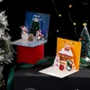 Carte de Noël d'emballage cadeau 3D vers le haut des cartes de voeux Noël pour l'année de vacances d'hiver