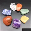 Piedra Piedra Irregar Siete Chakra Combinación de Energía Conjunto Natural Curación Cristal Piedras Preciosas Adornos Decoración Regalos Bolsa para Niños Otcy8