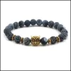 チャームブレスレット天然石ブレスレット灰色の風化老化ビードPSEIRA MASCINA YOGA CHAKRA BEADED BRACELETSドロップ配達ジュエリーDHXXG