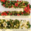 Dekorativa blommor kransar 2,7 m LED -ljus julrotting krans lyxdekorationer girland dekoration med ljus Xmas hemfest 221109