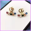 Moda Brincos de Diamantes Retrô Feminino Brinco de Designer de Alta Qualidade Joias Letras Ear Studs Senhoras Brincos Femininos Clássicos AGRADÁVEL D221184F