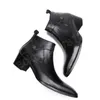 Lüks orijinal deri erkek parti botları motosiklet ayak bileği botları gece kulübü balo resmi elbise ayakkabıları erkek yüksek topuklu büyük boyut