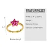 Cluster Rings OCESRIO Multi-color Flower CZ Ring Copper Gold Plated Adjustable Open Crystal Jewelry Wholesale Anillos Mujer Rigq86