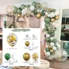 La festa di Natale fornisce il nuovo layout della scena della ghirlanda dell'arco verde dell'avocado della tuta della catena del palloncino verde vintage