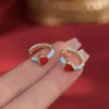 Boucles d'oreilles créoles pour femmes, beau cercle bleu, cœur rouge, personnalité, mignonnes, bijoux, vente en gros