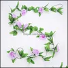 Ghirlande Di Fiori Decorativi Fiore Artificiale Vite Appesa Seta Rosa Edera Ghirlanda Di Nozze Decorazioni Per La Casa Ratten 240Cm Consegna Goccia Gard Dhpxx