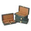 حقائب المجوهرات منتج بولي جلود تخزين مربع محمول لقلادة حلقة معرض المجوهرات