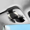 Interior Accessories 1PC Leather Sun Visor Glasses Clip Universal Car Card Ticket Holder Portable Sunglasses Case Auto