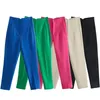 Calças femininas Capris Klkxmyt Mulher Chic Moda Office Vista de Vista para Mulheres Vintage High Soldy Fly Fly Feminino Feminino Tubos MUJER 221109