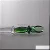 Andra rökningstillbehör 125mm Glass Dabber Tool med vax Samling DAB för kvarts banger en till två oljerigverktyg Bong Water Pipe DHBKA