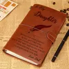 1pc Vintage A6 Brown Craft Paper Notepbook "Моей дочери Love Dad"