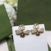 2021 New Mode Charm Pearl Little Bee Anhänger Ohrring Ladies Geschenk Hochzeitsfeier Schmuck Hochqualität mit Schachtel