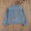 Jackets Infant Kids Baby Girls Jeans Coat Sequin Leopard Ripped Hole Patchwork Spring Autumn Fashion Denim Tops Clothes 1-6Y