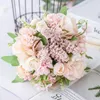 Decorative Flowers Nordic Imitation Bouquet Of Fake Roses Plastic Home Decor Flower Wedding Decoration Garden Flores Artificiale Party Vale