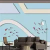 Fonds d'écran Papier peint décoratif 3D Cupola Koi Background Wall