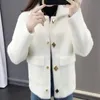 Frauen Jacken Mantel Winter Koreanische Version Nachahmung Nerz Samt Anzug Kragen Langarm Tasche Lose Fee Strickjacke Jacke 221109
