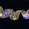 Christmas Decorations Led Lights Tape String Ribbon Bows 2M Holiday Outdoor Lamp Garland For Tree Wedding Party Decoration