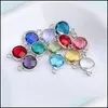 매력 도매 DIY 보석 더블 후크 매력 18K 골드 도금 8mm round Crystal Birthstone 드롭 배달 결과 구성 요소 DHP7A