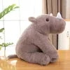 Special Gift Creative Cartoon Rhino Dolls Cuddle Rhino Cushion Rhino Horn Plush Pop Toy Baby Sleeping Pop Room Decor J220729