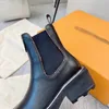 Botas de diseñador para mujer Cuero Martin Tobillo Bota Chaelsea Moda Antideslizante Onda de color Suela de goma Cincha elástica Lujo Confort Exquisito -K187