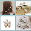 Hair Clips Barrettes Daisy Pearl Hair Clips Mini Elegant Metal Plastic Side Clip Claws Women Girl White Make Up Hairpin Jewelry Ac Dhkc2