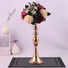 Candle Holders Metal Flowers Vase stick Centerpieces Road Lead Candelabra Wedding porps Christmas decoration 221108