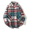 Camicie casual maschile inverno inverno camicia in flanella miscelata uomini maniche lunghe abbottonatura da donna pipiclo campola spazzolato vintage morbido esterno xl