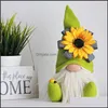 Party Favor Bee Festival Faceless Doll Dwarf Cute Sunflower Ground Fine Autumn Color Ornaments Drop Delivery Home Garden Festive Par Dhfjn